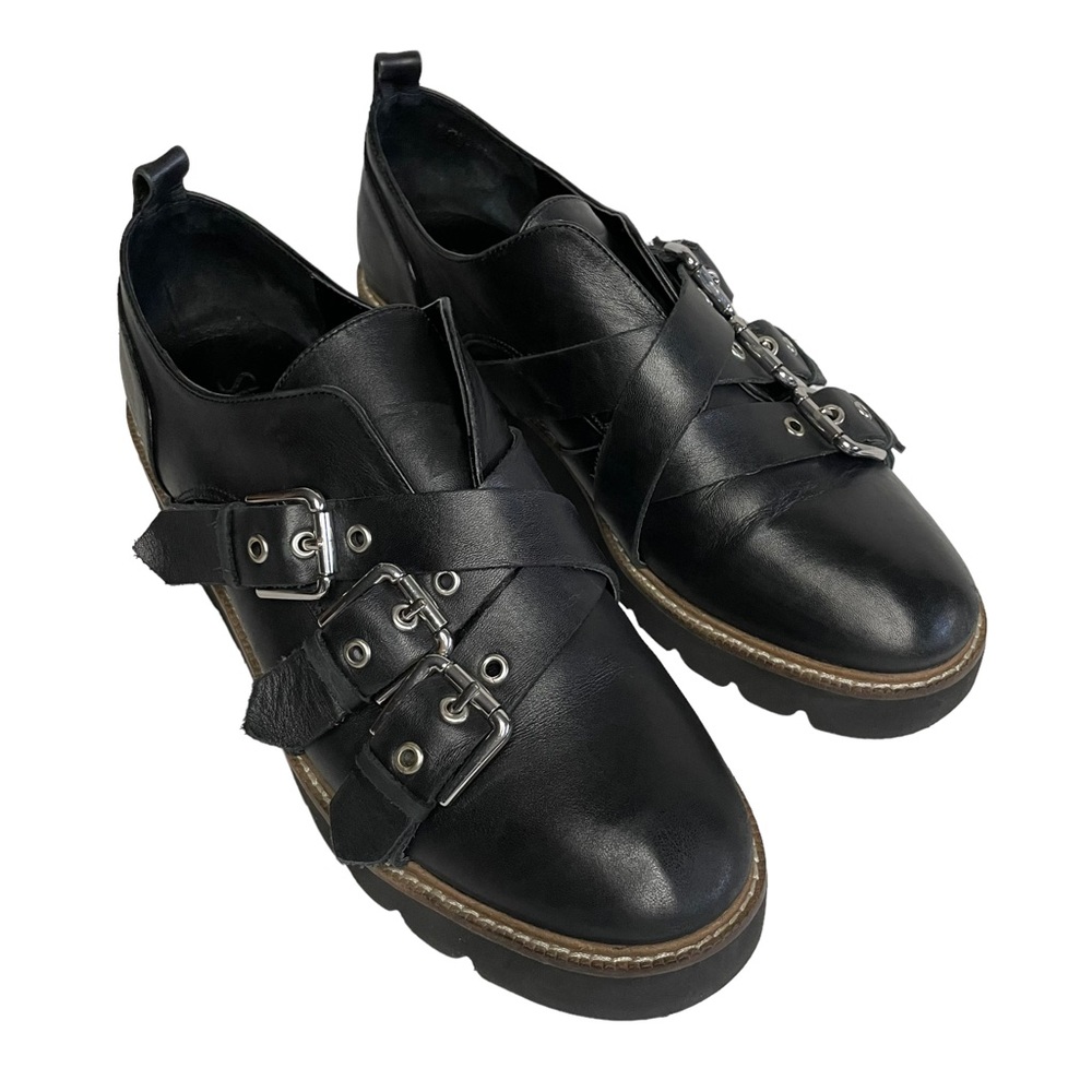 Shellys London Black Creeper-style Platform Shoes Sz 41